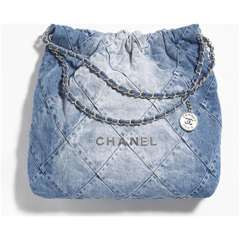 chanel denim bag 22|chanel 22 bag large.